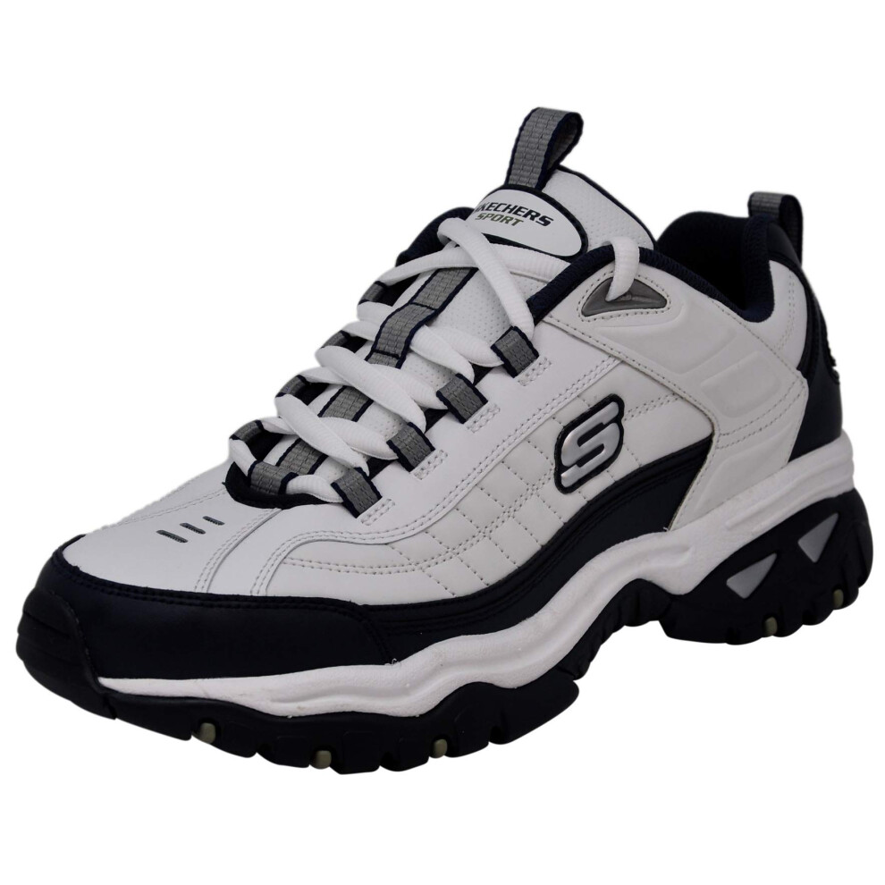 Skechers Mens Energy Afterburn LaceUp Sneaker  WhiteNavy  11 W US