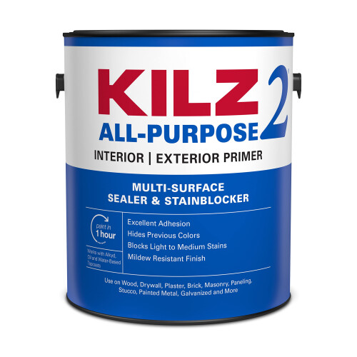 KILZ 2 Imprimación Multiusos, Interior/Exterior, 1 Galón