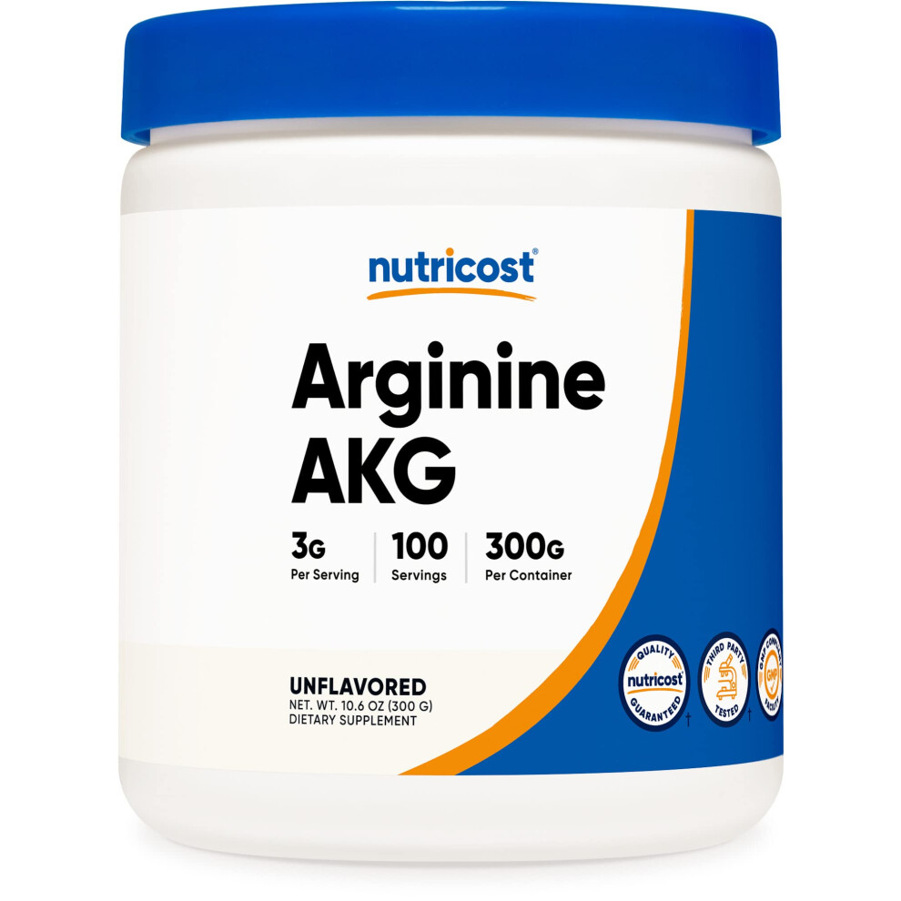 Photos - Vitamins & Minerals OZ Racing Nutricost Arginine AKG Powder 300 Grams AAKG 3G Per Serving 100 Servings Pure Arginine Alpha Ketoglutarate 