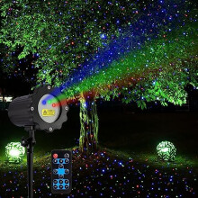Laser Christmas Projector Lights Outdoor 3 Color Laser Light Projector Firefly Lights Show with RF Remote Waterproof Indoor