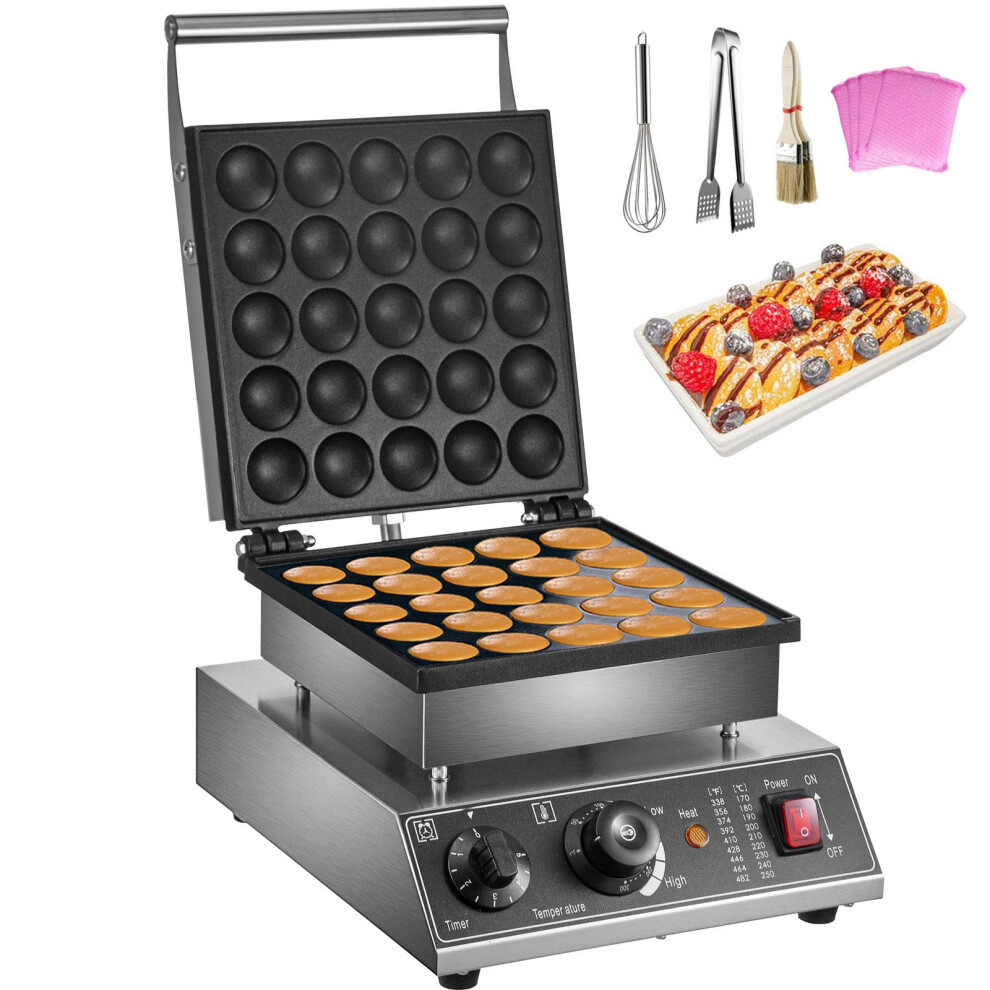 VEVOR Mini Dutch Pancake Maker  17Inch Diameter Mini Pancake Poffertjes Machine Electric Poffertjes for 25PCs Round Pancakes