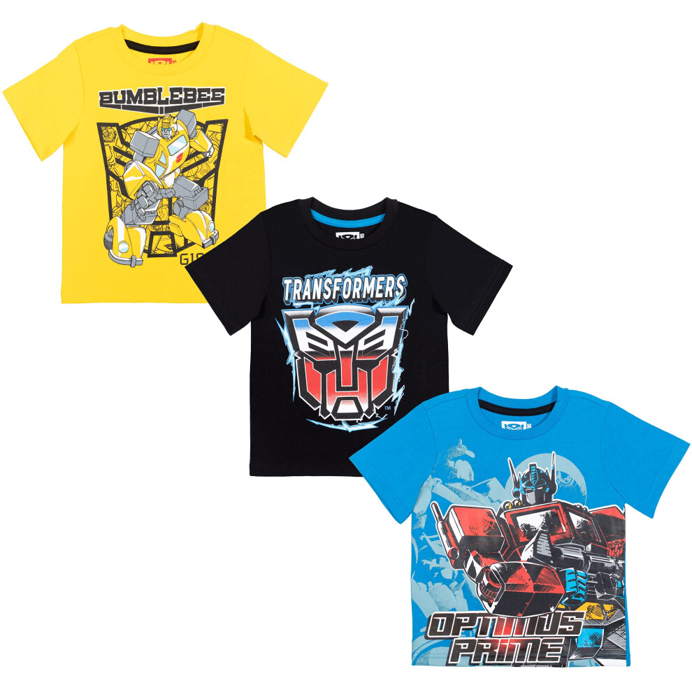 Transformers Bumblebee Optimus Prime Little Boys 3 Pack TShirt YellowBlueBlack 6