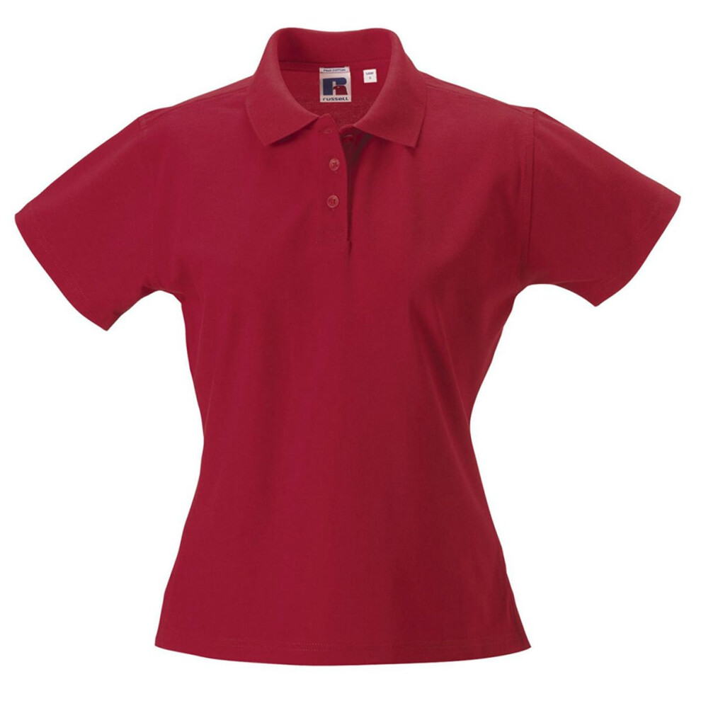 (Red, XS) Russell Women'S Pima Cotton Polo Shirt - Classic Sports Top