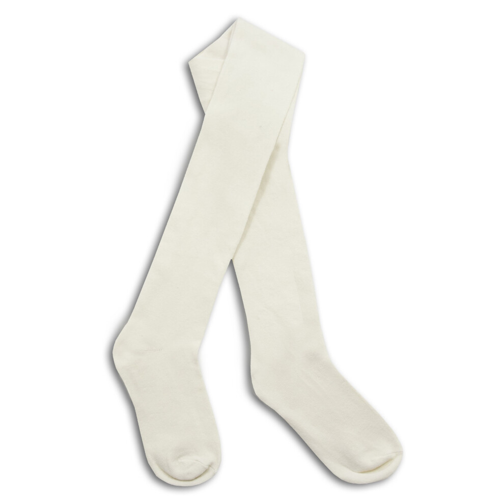 (Cream, 0 - 6 Months) Baby Girls Tights 1 Or 3 Pairs Plain Warm Cotton Rich Newborn Kids 0 - 2 Years