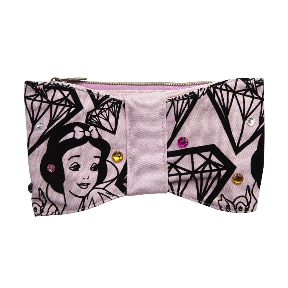 (Pink - Snow White, One size) Disney Make Up Pouch Cosmetic Brush Bag - 3 Compartments