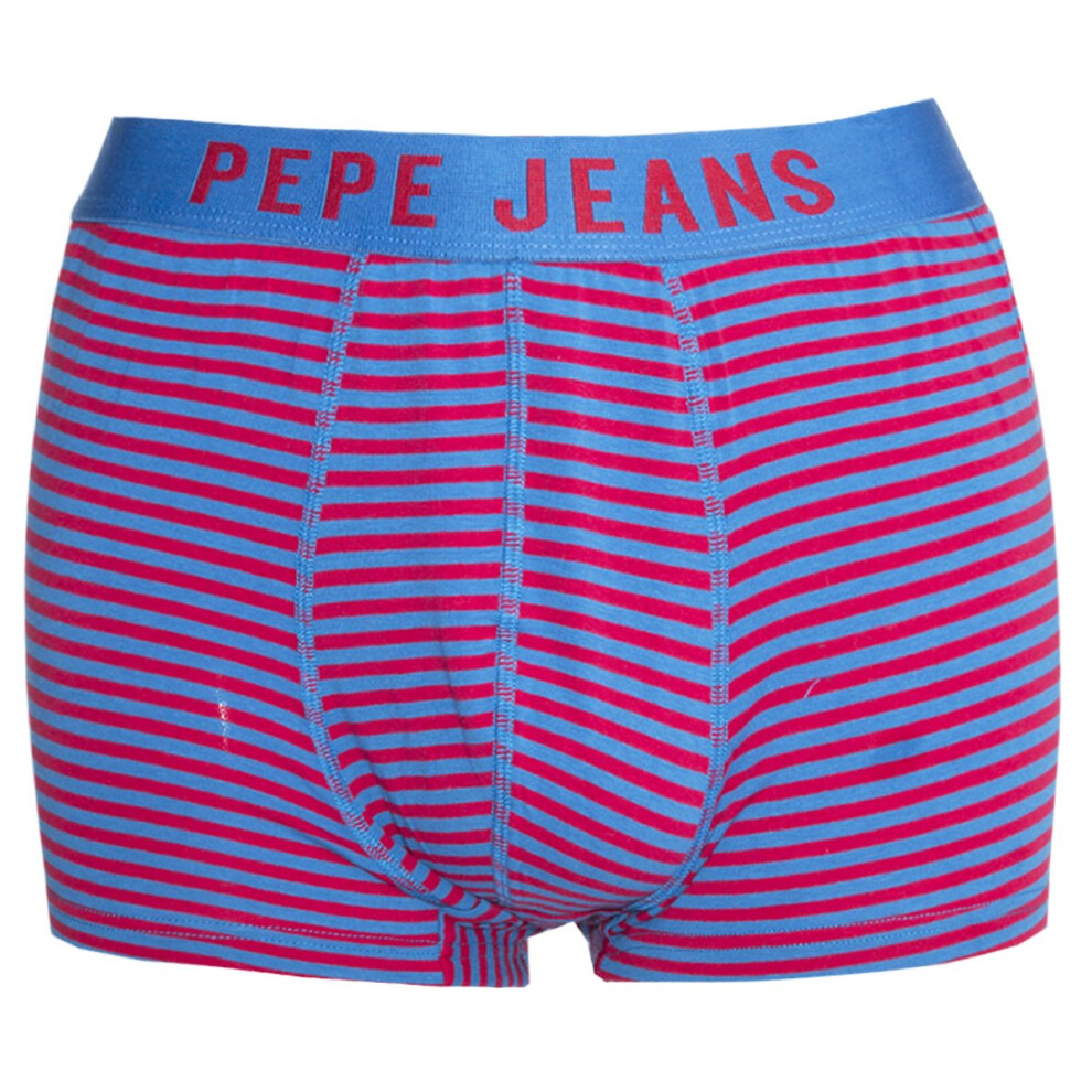 (Rugby Red, S) Pepe Jeans Men'S Designer Casual Boxers Trunks Shorts 3 Pack Cotton New 'Irving'