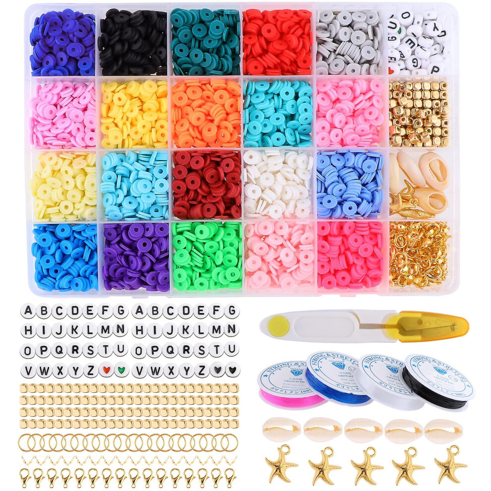 Clay Beads Bracelet Making Kit 4285pcs Clay Beads For Jewellery Making 6mm Small Beads For Bracelet Making