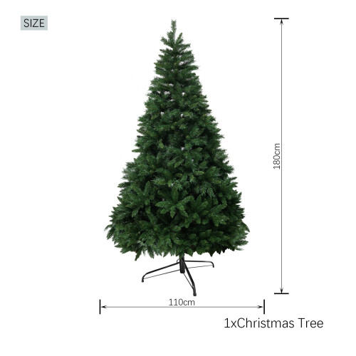 (6FT) Abrihome Artificial Christmas Tree, Metal Stand 2