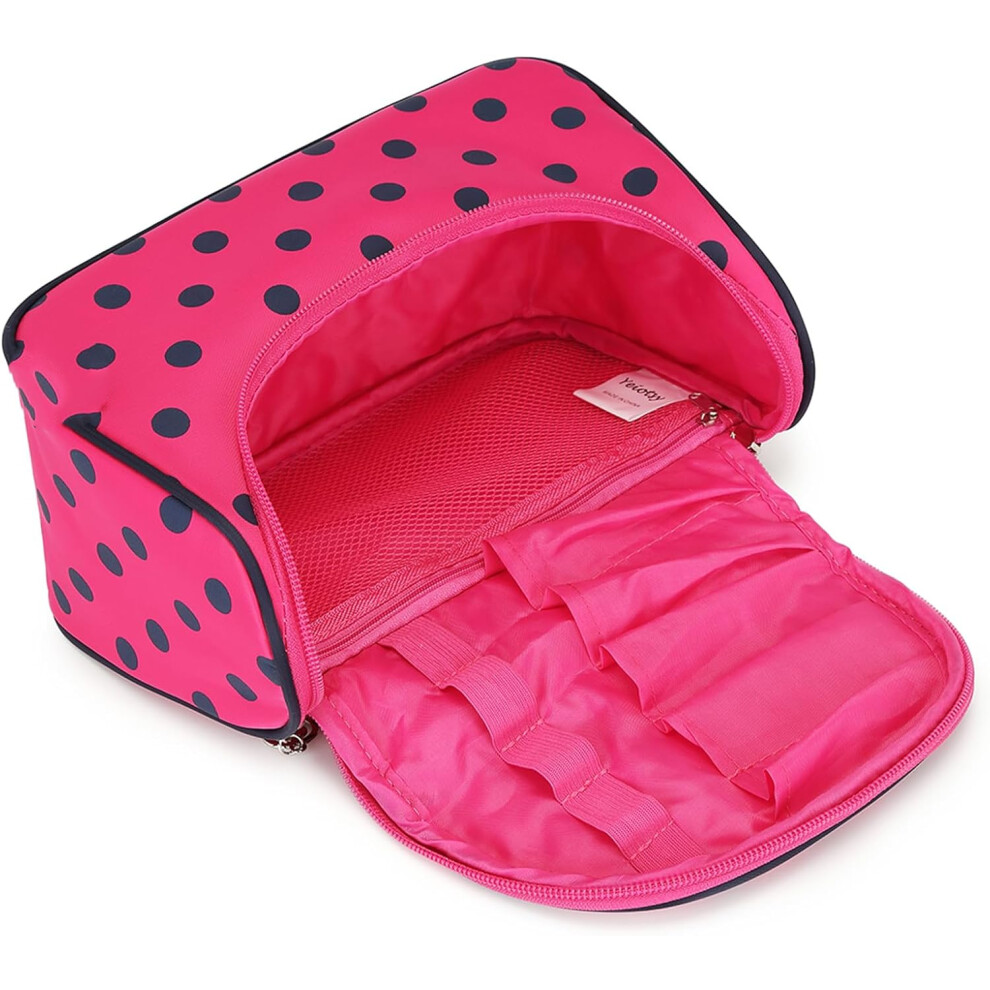 rose-red--makeup-bag-cute--polka-dots-toiletry-organizer-withe-make-up-brush-holders-for-women--lake-blue