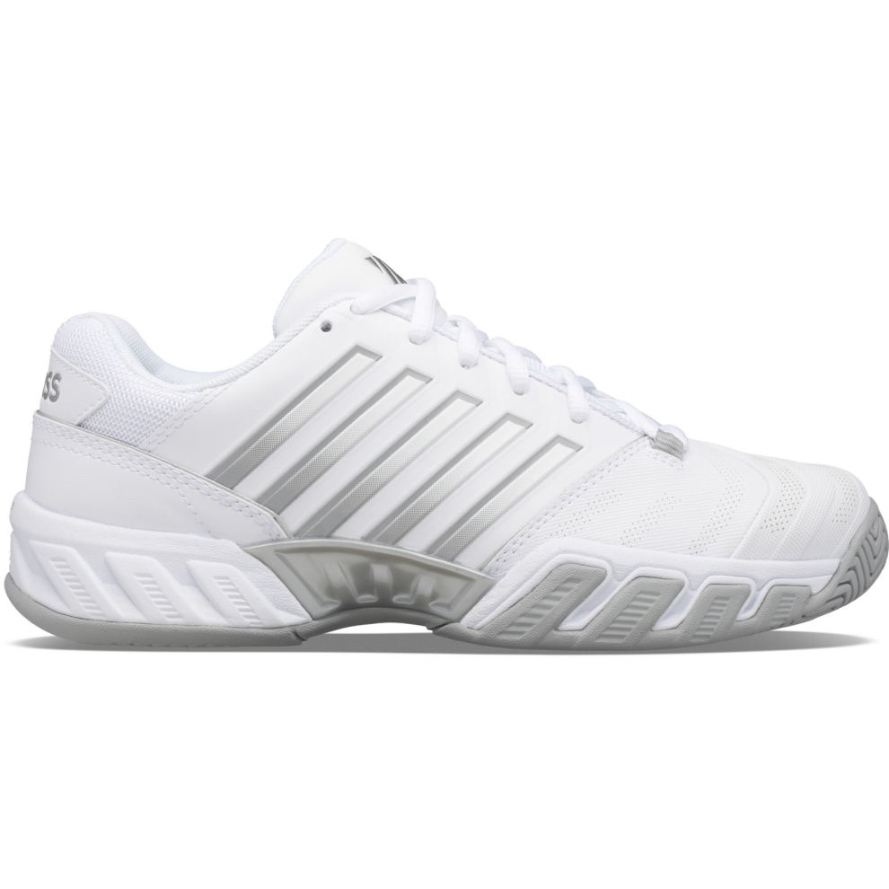 (US 7) K-Swiss Womens Bigshot 4 AC Tennis Shoes - White/Silver