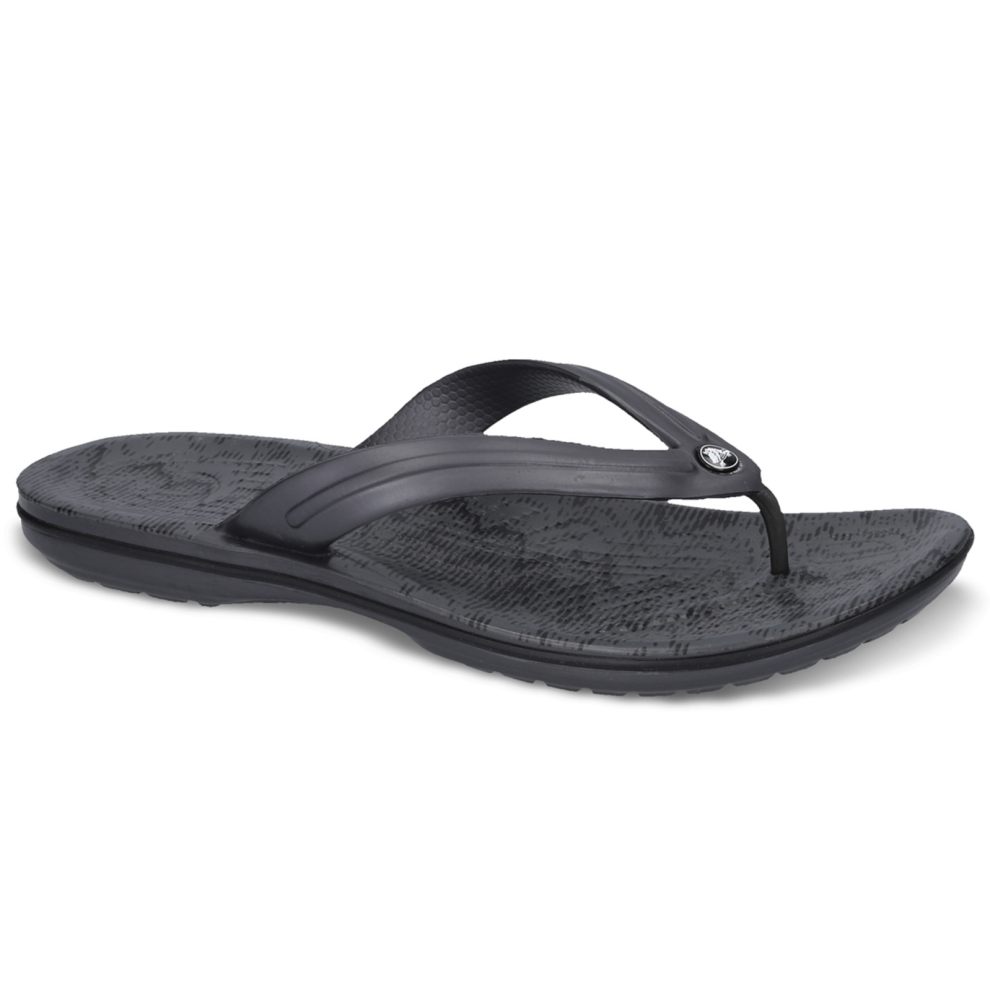 (Men US 5/Women US 7) Crocs Flip Flops Thongs Crocband Cardio Wave Flip Relaxed Fit - Graphite/Black