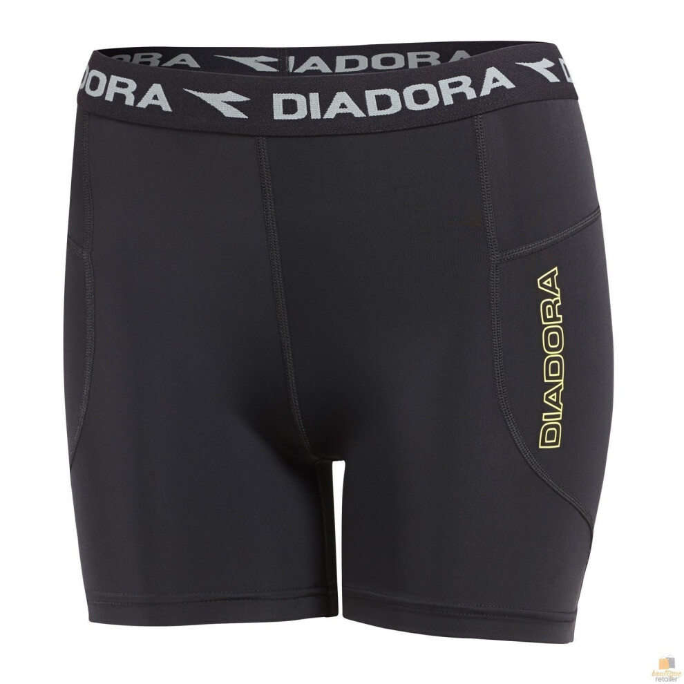 (16) DIADORA Ladies Compression Shorts Thermal Fitness Gym Yoga - Black