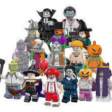 16pcs Halloween Series Assembled Toys Horror Assembled Minifigures