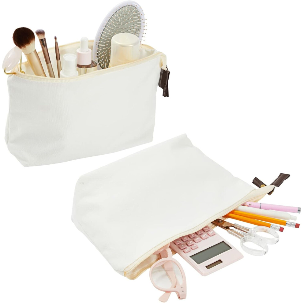 6-pack-canvas-makeup-bags-with-zipper-for-cosmetics--toiletries--diy-crafts--white--29-8-x-14-cm