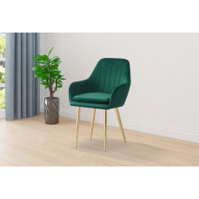 (Green) Luxury French velvet Design dining chair T05