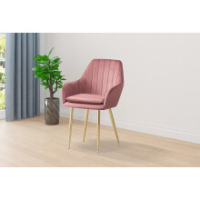 (Pink) Luxury French velvet Design dining chair T05