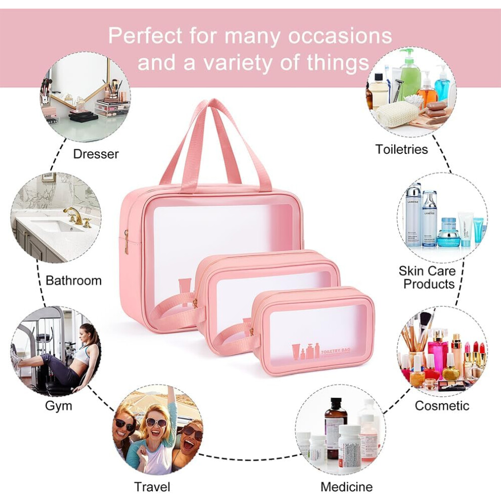 3-pcs-pink--3-pcs-clear-travel-toiletries-bag-wash-bag-translucent-pvc-waterproof-makeup-bag-with-zipper-toiletry-bags-for-women-men-black