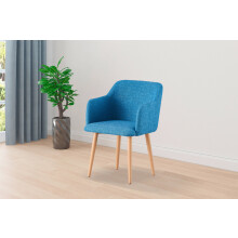 (BLUE ) MOF Classic Fabric Tub Chair Wing Back Armchair Sofa Vanity Bedroom Dressing Chair K5