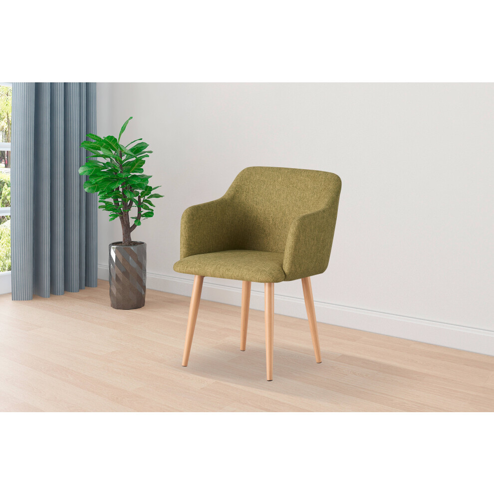 (GREEN ) MOF Classic Fabric Tub Chair Wing Back Armchair Sofa Vanity Bedroom Dressing Chair K5