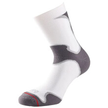 (LM, White) 1000 Mile Ladies Fusion Double Layer Cushioned Trainer Socks White