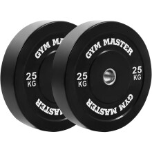 (2 x 25kg (50kg)) GYM MASTER Black Olympic Rubber Bumper Plates