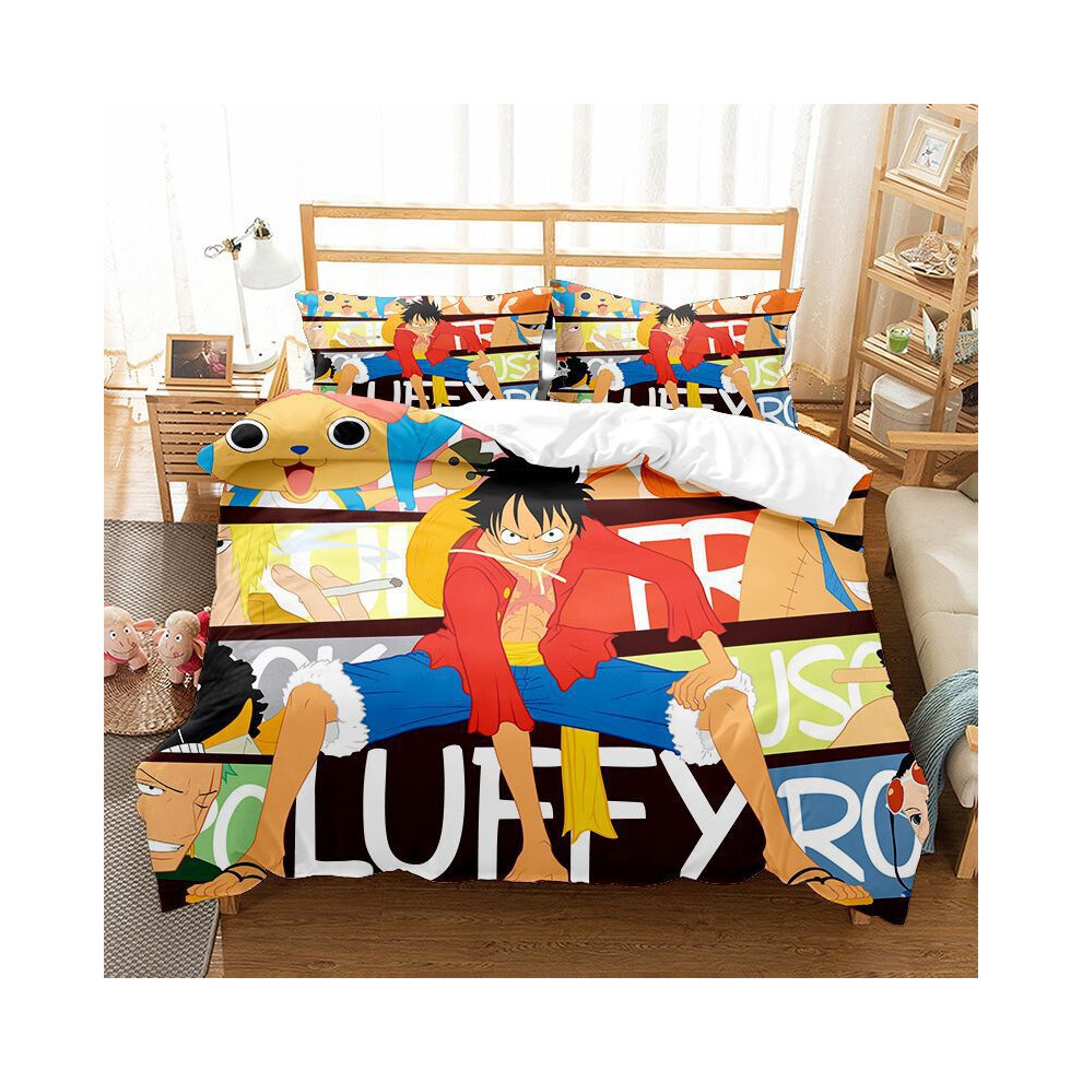 (OneP-02, Double 200*200cm) Gift For One Piece Fans Bedding Duvet Cover Set