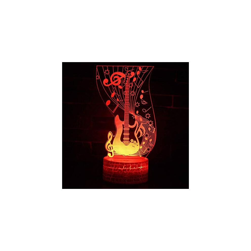 3D Guitar Music Night Light Table Desk Optical Illusion Lamps 7 Color Changing Lights LED Table Lamp Xmas Home Love Birthday Children Kids Decor Toy G-image-OPC-PFQSYQ6-NEW