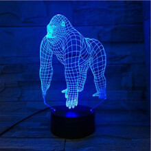 3D Illusion Night Light Animal Orangutan Gorilla Chimpanzee 3D USB LED Lamp 7 Colors Changing Mood Illusion Table Decor Night Light-Gorilla