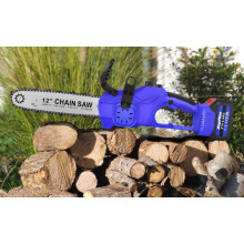 (21V/12" with 1 Battery) 2/16 Inch Electric Chainsaw Lightweight Cordless Chainsaw with Oiler System for Wood Cutting Tree Pruning Branches Trimming