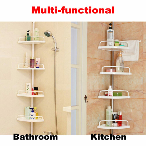 4 Tier Adjustable Telescopic Bathroom Shower Corner Rack Shelf Caddy 1