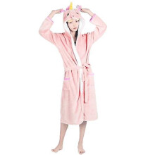 (L, Pink Pegasus Nightgown) Cartoon Nightgown Flannel Giraffe Bathrobe Tiger Pajamas Kangaroo Home Clothes
