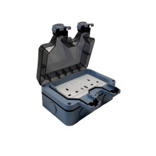 Weatherproof Outdoor Double Plug Socket 2 Gang Switched USB Port IP66