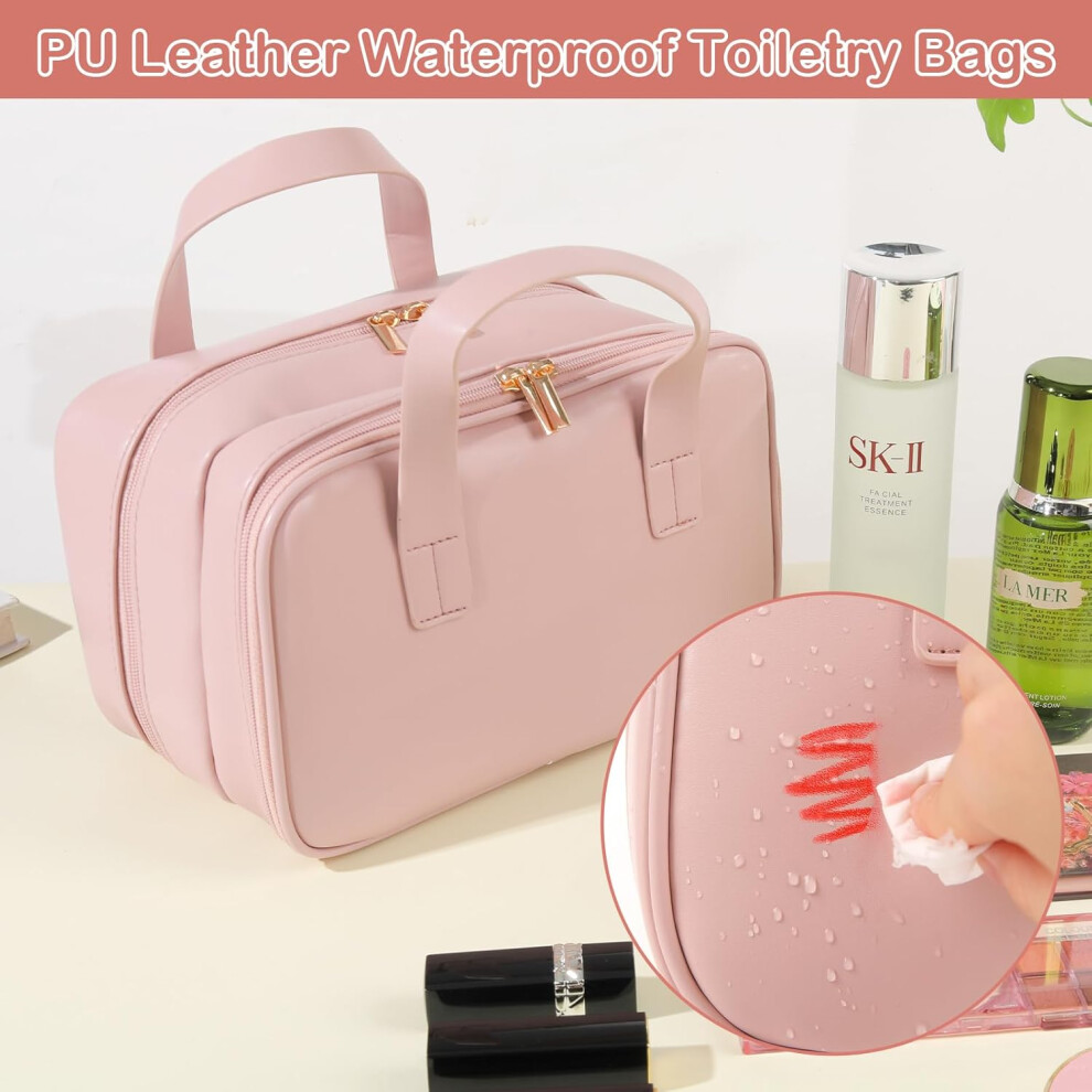 lc---pink--cosmetic-bags-large-capacity-makeup-bag-pu-leather-waterproof-toiletry-bag-for-women-portable-travel-wash-bag-multi-compartment-makeup-case