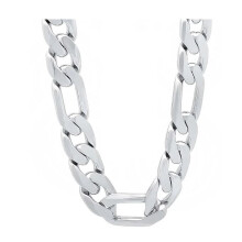 (55CM 22 inches) Solid 925 Sterling Silver Necklace For Men Classic 12mm Cuban Chain