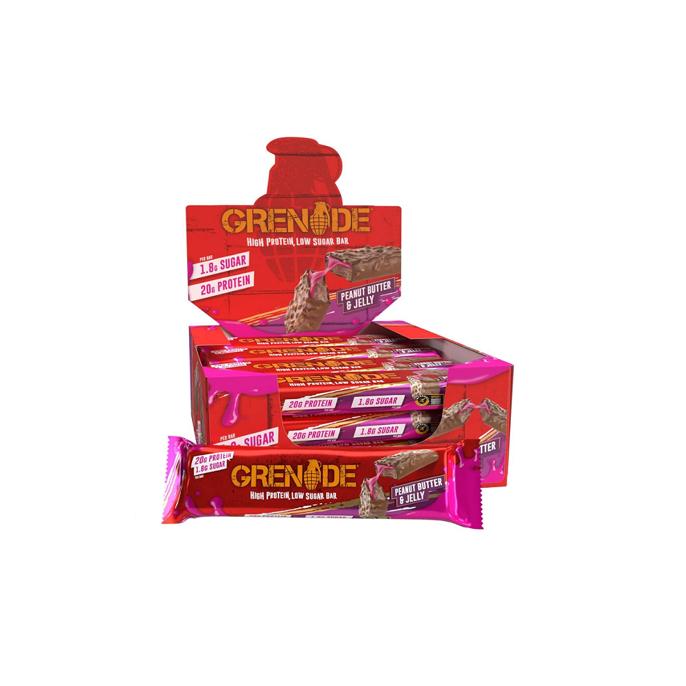 Grenade Protein Bar Peanut Butter & Jelly 12 x 60g Best Before Feb 2025