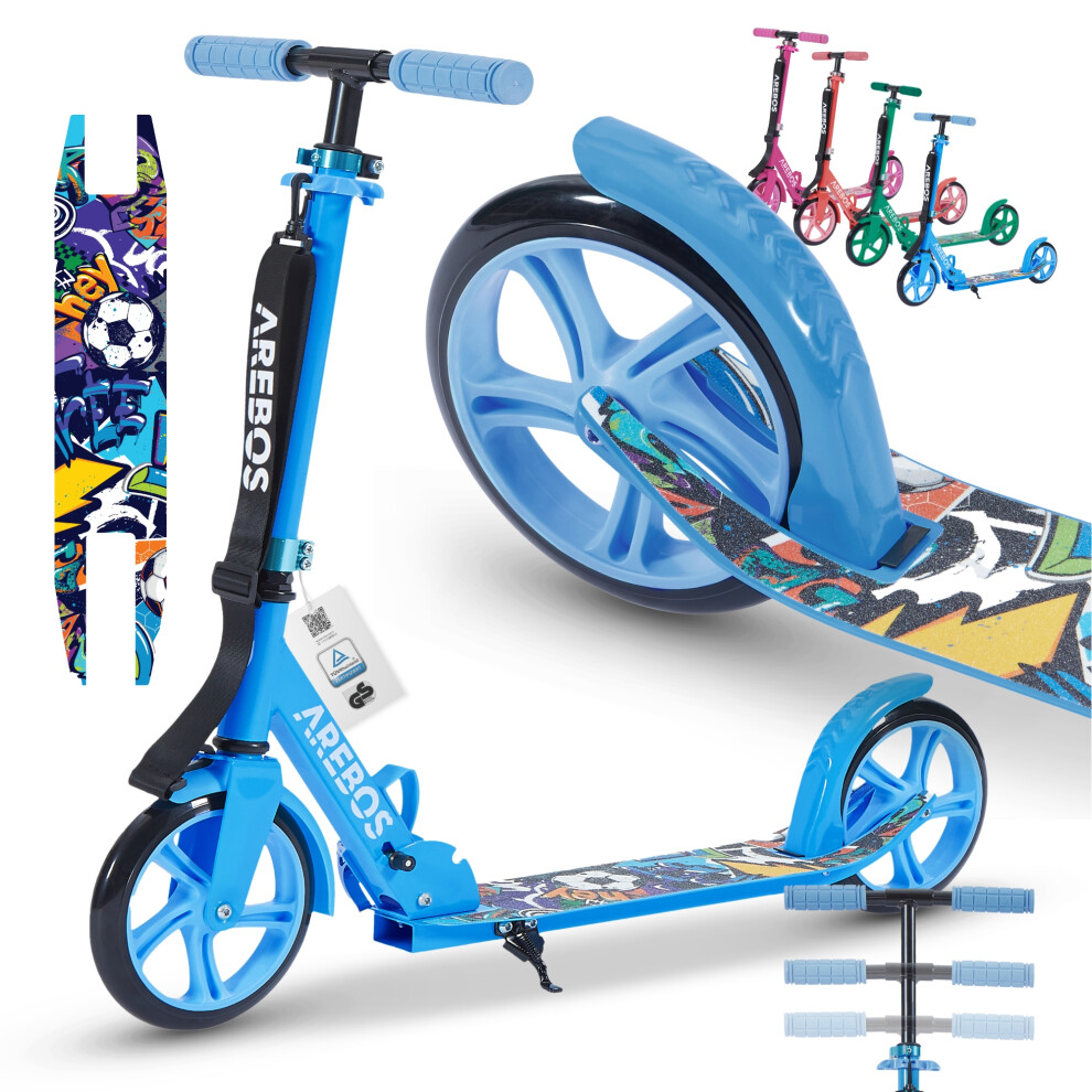 AREBOS kick scooter city scooter kids scooter adult scooter blue