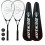 Dunlop Assassin Biotec X-Lite Squash Rackets x 2 + Covers (2) + 3 Squash Balls 1