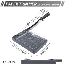 JIELISI Guillotine Paper Cutter Cutting Performance up to 12 Sheets,12 Inch Cut Length Heavy Duty Guillotine Paper Trimmer with Safety Guard