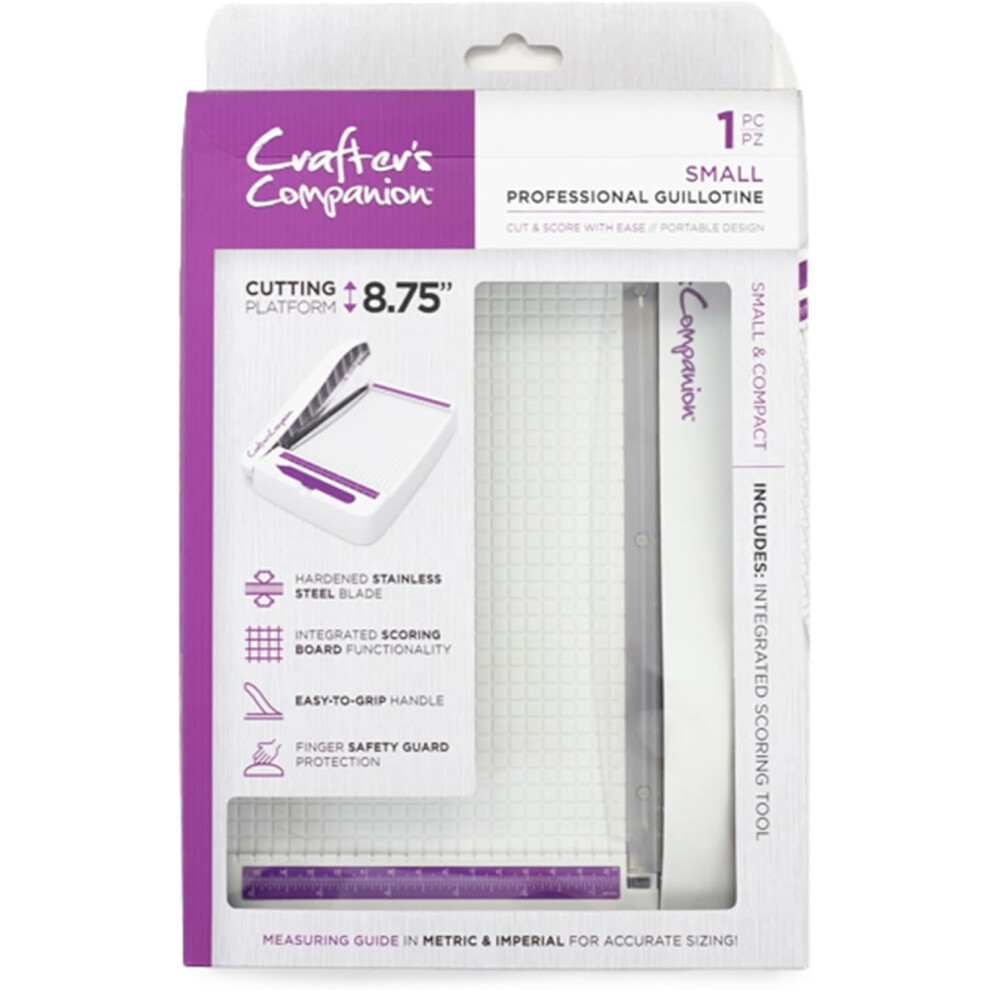 Crafter's Companion Guillotine/Trimmer for Paper and Card Crafting Projects-Small, Grey