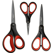 LIVINGO Titanium Scissors Set - Heavy Duty Sharp Non-Stick Blades for Paper, Fabric, Stationery- Ideal for Home Office School and Crafting