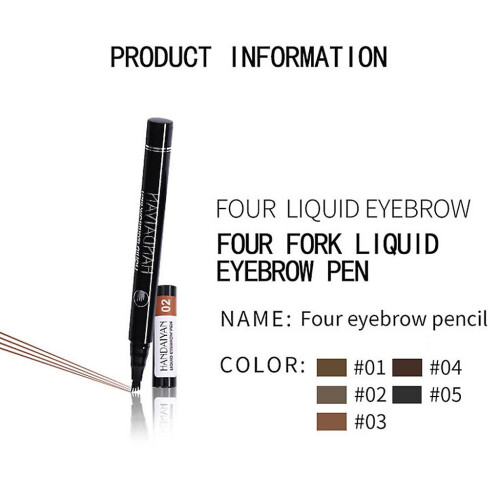 (4) Handaiyan Eyebrow Pen 4 Points Fork Tip Liquid Brow Pencil Long Lasting Beauty 1