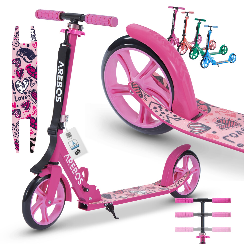 AREBOS kick scooter city scooter kids scooter adult scooter pink