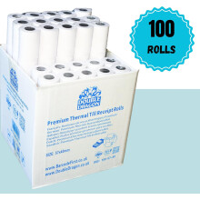 Double Dragon 57x40mm Premium Thermal Till Rolls (Pack of 100) for PDQ/POS - BPA-Free, Eco-Friendly, Wide Compatibility