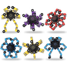 6pcs Deformable Robot Fidget Spinner Transformable Chain Toy For Kids Adults, Diy Fingertip Gyro