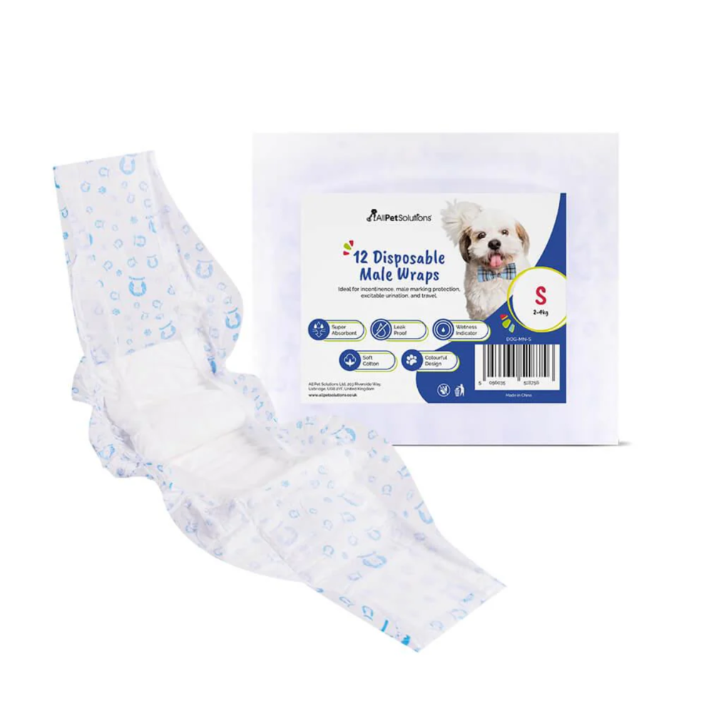 (Large) AllPetSolutions Disposable Male Dog Wraps S - XL