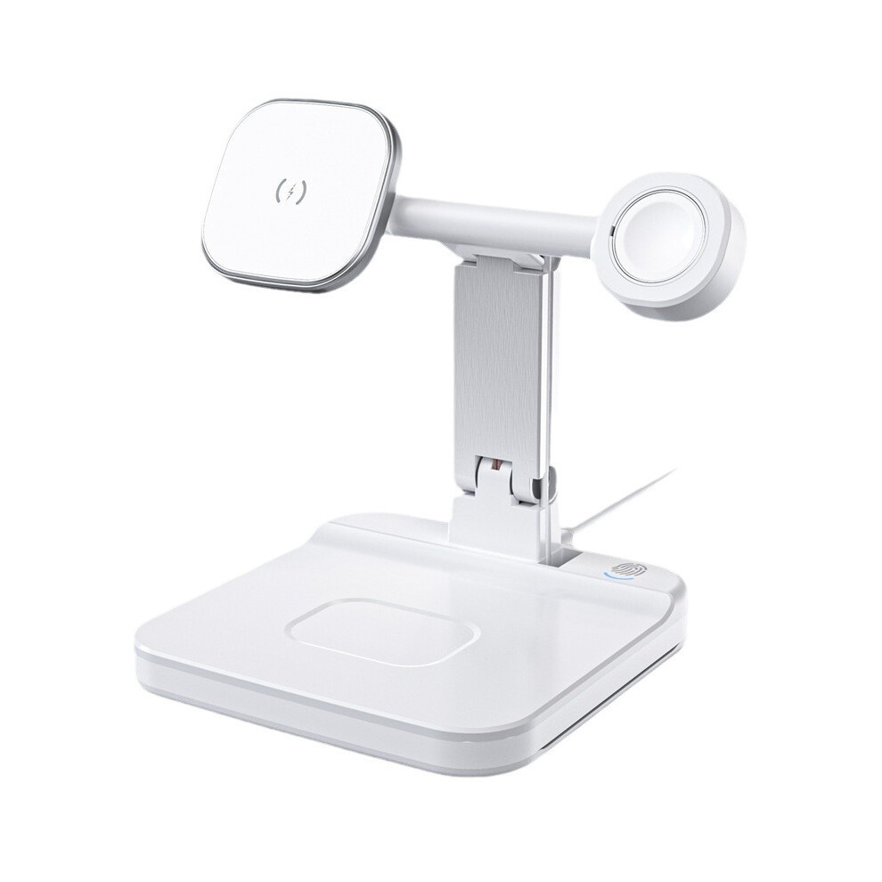 Chronus 4 In 1 Qi Wireless Charging Stand With Led Night For Iphone, Apple Watch, Airpods - With Iwatch Charging Pad(White) Light/White 6976918047717
