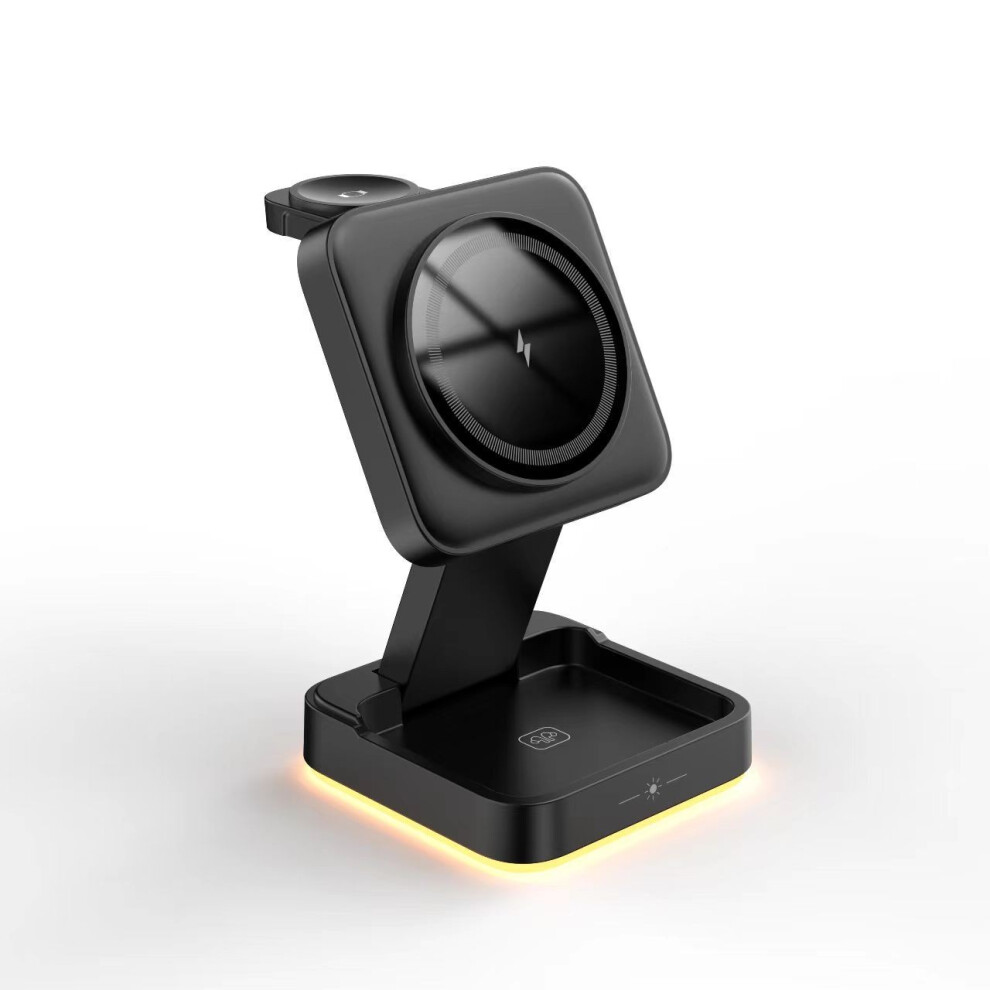 Chronus 3 In 1 Wireless Charging Station For Iphone/Apple Watch/Airpods(Black) Black 6976918048103