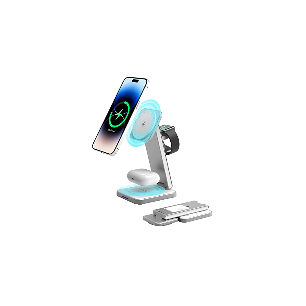 Chronus Wireless Charging Station 3-In-1 For Iphone/Iwatch/Airpods - White 6976918047939