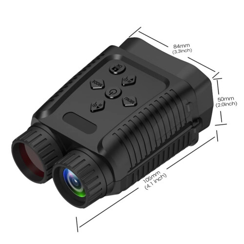 Mini Óculos com Tela Tft de 2 4 Polegadas 1080P Hd Ip54 Câmera Infravermelha Telescópio Binóculos Digitais Preto 1