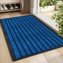 (Blue , 60 x 90 cm) Door Mat Indoor Outdoor PVC Rubber Kitchen Hallway Runner Rug